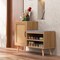 2-in-1 Rattan Shoe Cabinet with Bench Shoe Storage Bench with Washable Cushion - 41.5" x 14" x 30" (L x W x H)